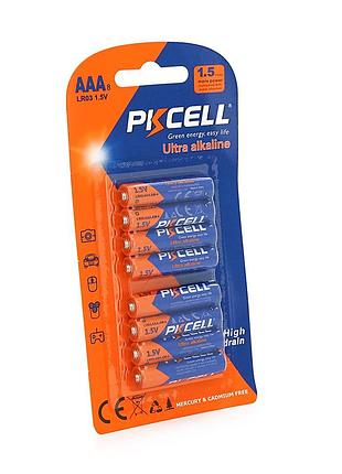 Батарейка лужна pkcell 1.5v aaa/lr03, 8 штук у блістері, ціна за блістер, q10
