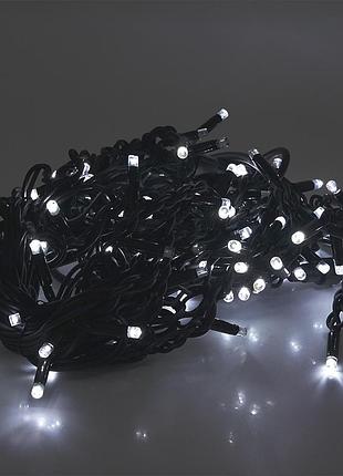Гирлянда бахромой 120 led white, черная изоляция, уличная, 5х0,7м, box