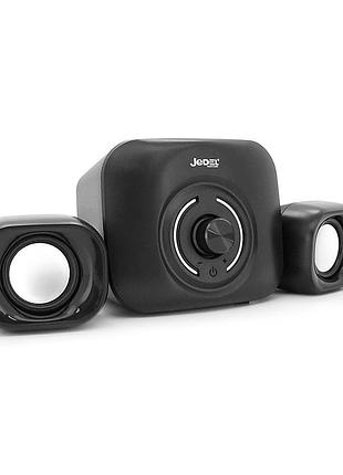 Колонки 2.1 jedel s-560p usb+3.5mm, 2x3w+5w, 150hz-20khz, з led підсвічуванням, black, box