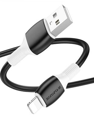 Кабель borofone bx84, usb-lighting, 2.4a, довжина 1м, white, box