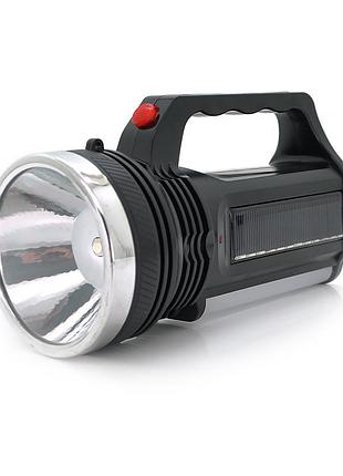 Фонарь поисковый forlife fl-3276, 1led+cob t6, 10w, 1+1 режим, 750mah, black, ip40, кабель 220в+solar, 170х80х100мм, box
