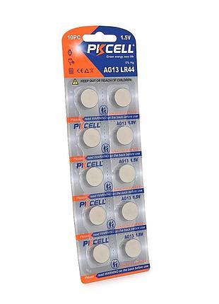 Батарейка лужна pkcell 1.5v lr44/ag13, 10 штук в блістері ціна за блістер, q