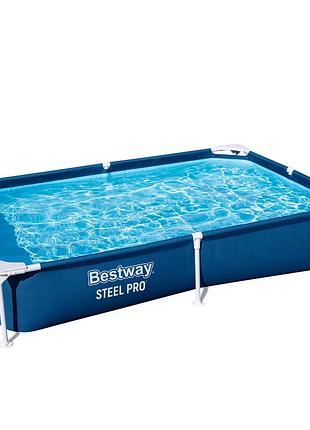 Каркасный бассейн "steel pro". 221х150х43см. объем 1200 литров. сливной клапан. вес 11,5 кг. box