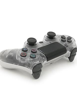 Геймпад brazzers бездротовий для ps4 wireless dualshock 4, роз'єм для навушників, led light bar, transparent gray, 3.7v, 600mah,