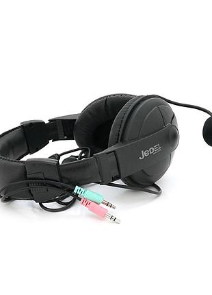 Наушники ведущие jedel jd-750, с микрофоном, black, box