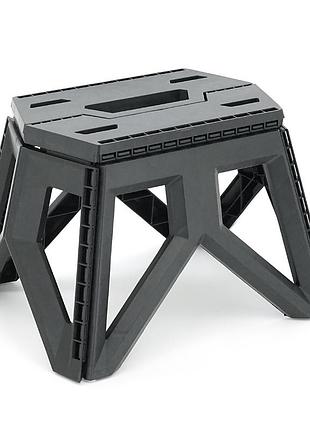 Складаний табурет voltronic, пластик, до 150 кг, 240х280х340 мм, колір: чорний