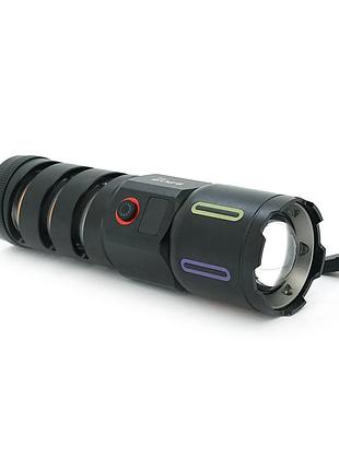 Фонарь поисковый bp-538 led pm60, 3 режима, фонарик, индикация заряда, питание от аккумулятора, ip65, usb кабель, 225х130х60мм,