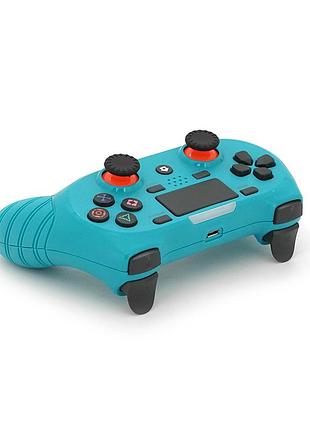 Геймпад brazzers s8-p беспроводной для ps4 wireless double-motor vibration 4, разъем для наушников, led light bar, cyan, 3.7v,