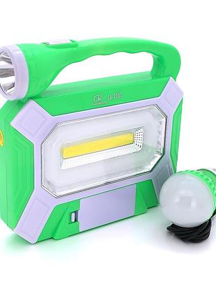 Фонарик переносной ja-2002+solar, 3+1 режим, лампочка, встроенный аккумулятор, blister