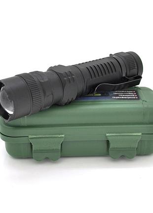 Фонарик ручной powermaster mx-511, 1led cree q5, 3w, 3 режима, zoom, встроенный аккум, black, ip40, 126х24х24ммм, usb, box