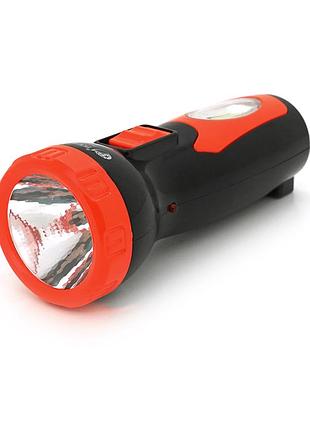 Ліхтарик ручний powermaster bej-8866, 2 режим, вбудований акумулятор, 1 led+cob, ip40, заряд 220v, 130х50х40 blister