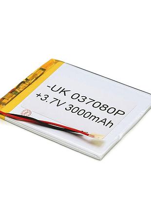 Литий-полимерный аккумулятор 3*70*80mm (li-ion 3.7в 3000мач)
