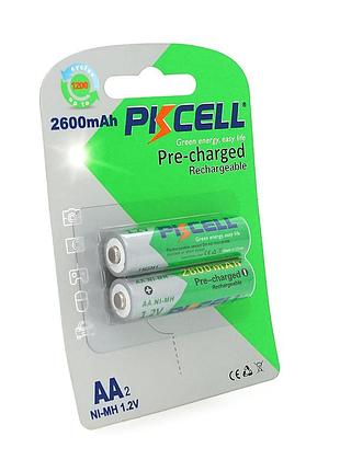 Акумулятор pkcell 1.2v aa 2600mah nimh already charged, 2 штуки у блістері ціна за блістер, q12