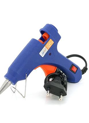 Пистолет клеевой с питанием от 220v yulian yl-266, клей диаметром-7мм, 20w, blue, blister