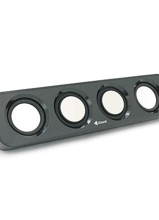 Колонки 2.0 kisonli i-680, для пк і ноутбука, usb + 3.5mm, 2x3w, 20hz- 20khz, black, box, q40