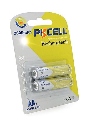 Акумулятор pkcell 1.2v aa 2800mah nimh rechargeable battery, 2 штуки у блістері ціна за блістер, q12