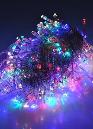 Гірлянди 300led (діод) red / green / blue / yellow, 8 режимів, 16метров, прозора ізоляція, box