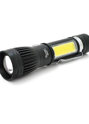 Ліхтарик ручний watton wt-602, cree t6+16smd, 3 реж., zoom, 6800mah акумулятор, заряджання microusb. ip44. 135 х 30 х 20. box