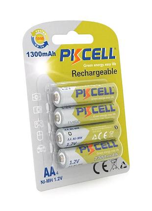 Акумулятор pkcell 1.2v aa 1300mah nimh rechargeable battery, 4 штуки у блістері ціна за блістер, q12