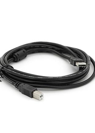 Кабель usb 2.0 am/bm, 3.0m, 1 ферит, чорний, пакет q200