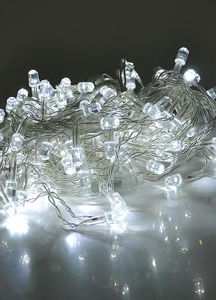 Гірлянди 120led (штора-конус) white, 8 режимів, 3х0,3 метра, прозора ізоляція, box