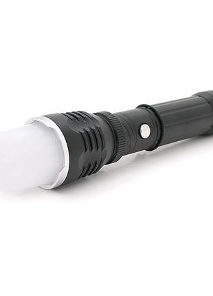 Фонарь ручной watton wt-282, 1led cree q5, 3w, 2 режима, zoom,18650 /ааа/1300mah, black, ip40, сзу+азу, 190х45х30мм, box