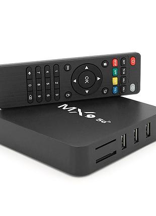 Медиа приставка mx9 4k 4 / 64g smart tv box (android 9.0, озу 4гб, 64гб встроенной памяти, 4-х газовый процессор cortex a7, arm