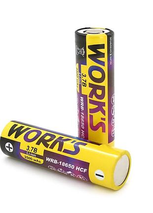 Аккумуляторные батареи li-ion wrb 18650hcf, тип под пайку, 25a, 3.7v, type-c, 2500mah, 1000 циклов, бокс 2шт