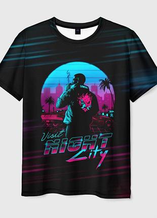 Футболка 3d з принтом «cyberpunk 2077 night city»