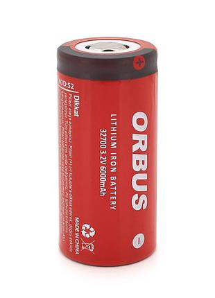 Аккумулятор 32700 lifepo4 orbus 32700-48g, 6000mah, 3.2v, red/grey, q120