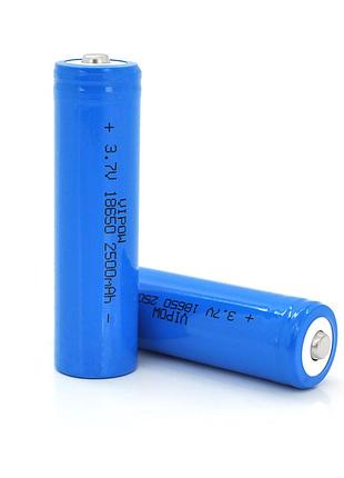 Акумулятор 18650 li-ion vipow icr18650 tiptop, 2500mah, 3.7v, blue
