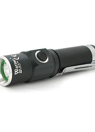 Фонарь ручной watton wt-089, 1led cree q5, 3w, 3 режима, black, ip40, сзу, 100х26х26мм, box