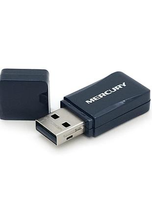 Беспроводной сетевой адаптер wi-fi-usb mercury mini mw300um, 802.11bgn, 300mb, 2.4ghz, win7 / xp / vista / 2k / mac / linux, box