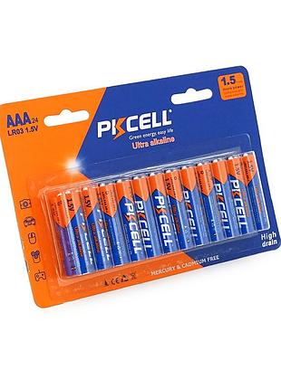 Батарейка лужна pkcell 1.5v aaa/lr03, 24 штуки у блістері ціна за блістер, q12