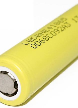 Акумулятор 18650 li-ion lg lgdbfie41865 (lg he4), 2500mah, 20a, 4.2 / 3.6 / 2.5v, жовті