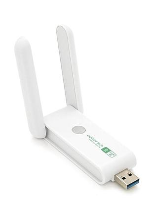 Беспроводной сетевой адаптер wi-fi-usb3.0 merlion lv-uac15,rtl8812bu, с 2-мя антеннами 10см,802.11bgn, 1200mb,2.4 ghz,blister