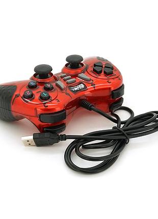Геймпад brazzers br-8700 провідний для пк, usb 2.0, red, blister