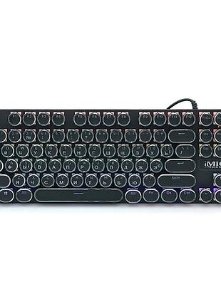 Клавиатура imice gk800 usb wired (type-c), длина кабеля 100см, (eng/укр/рус), white/black, 87к