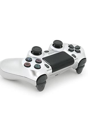 Геймпад brazzers беспроводной для ps4 wireless dualshock 4, разъем для наушников, led light bar, silver-white, 3.7v, 600mah,