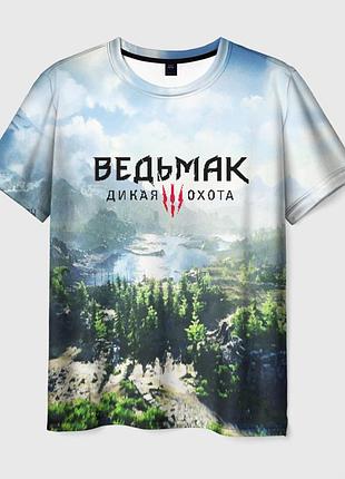Футболка 3d «відьмак дике полювання»