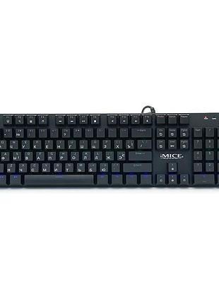 Клавиатура imice gk600 usb, длина кабеля 100см, (eng/укр/рус), black, 104к
