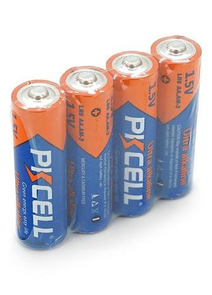 Батарейка лужна pkcell 1.5v aa/lr6, 4 штуки shrink ціна за shrink, q15