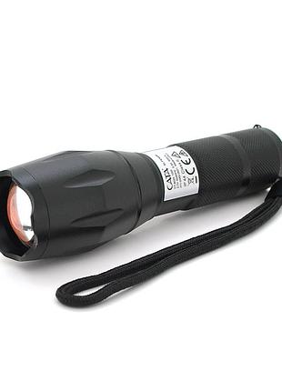 Ліхтар ручний cata ct-8025, 1led cree xm-l t6, 10w, 5 режимів, zoom, 18650/3400 вбудований, black, ip44, 132х33х27мм, box