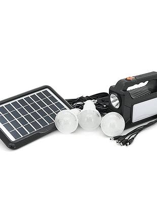 Переносной фонарь ep-392 + solar, функции: powerbank, акб 6v/4000mah, 3 выносные лампочки 3w, 175х65х125мм, black, box