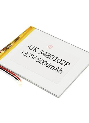 Літій-полімерний акумулятор 4*80*102mm 3,7v (li-ion 3.7в 5000ма·год)