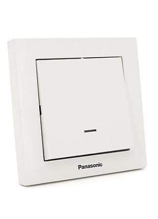 Выключатель panasonic karre plus 55 одноклавишный с подсветкой, белый