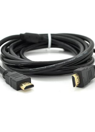Кабель premium ritar pl-hd94 hdmi-hdmi ultra hd 1080p, 2.0m, v1,4, od-7.3mm, с фильтром, круглый black, коннектор gold, пакет,