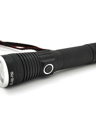 Ліхтар ручний bailong bl-a92-p50, 1led p50, 10w, 3 режими, 18650 немає в комплекті, black, ip44, usb-type-c, 154х36х28мм, box