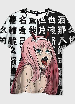 Футболка 3d милый во франксе - zero two ahegao