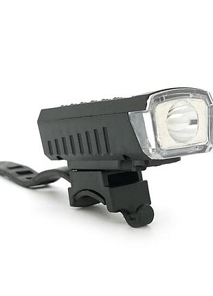 Ліхтарик велосипедний hy-2266, 3 режими, вбудований акум, usb кабель, box
